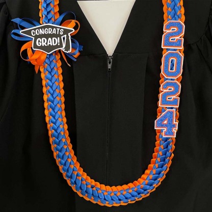 Personalized 2024 Graduation Double Braided Ribbon Lei 