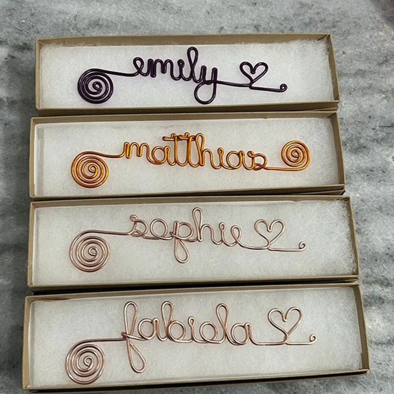 Personalized Name Gift Wire Bookmark, Unique Handmade Custom Bookmark