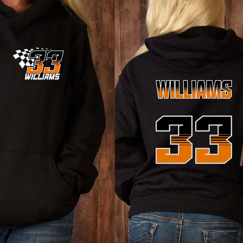 Personalized Racing Name And Number Raceday Unisex Hoodie