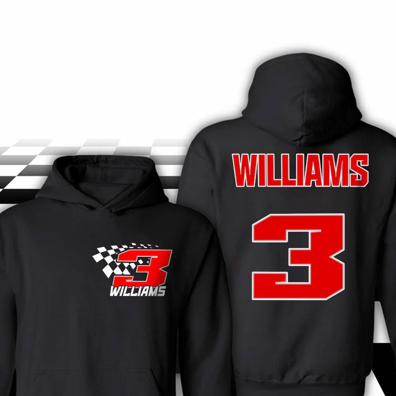 Personalized Racing Name And Number Raceday Unisex Hoodie