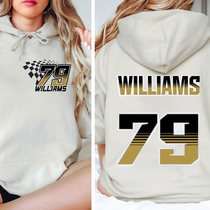 Personalized Racing Name And Number Raceday Unisex Hoodie