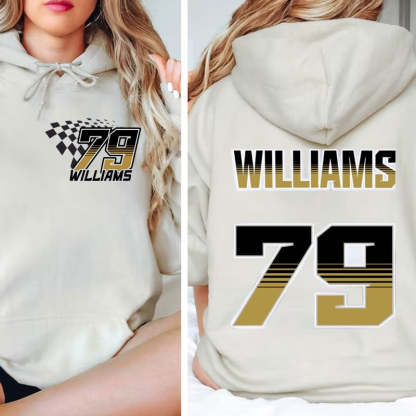 Personalized Racing Name And Number Raceday Unisex Hoodie
