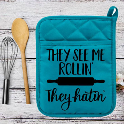 Funny Potholders, Christmas Gift Mom, Housewarming Gift, Mother's Day Gift