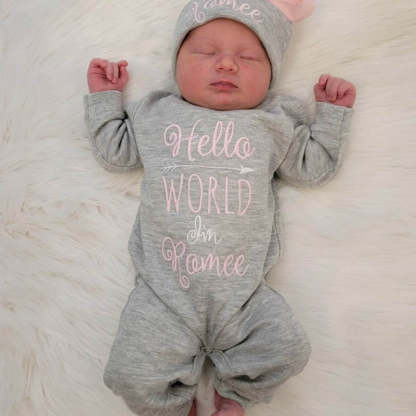 Personalized Baby Outfit Hello World Outfit
