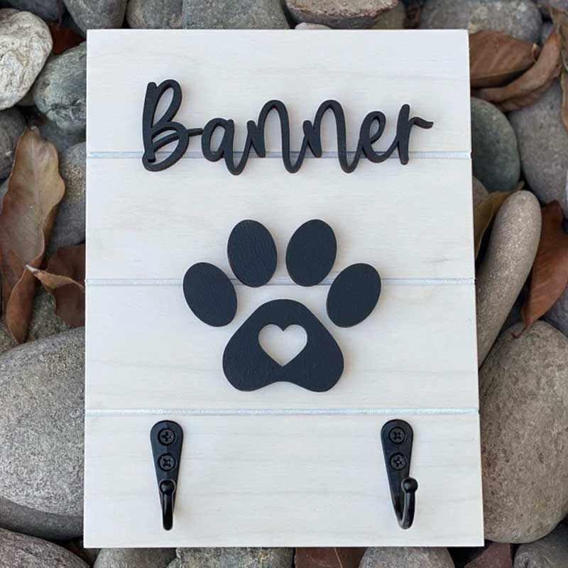Personalized 8x6 3D Leash Holder Dog Lover Gift Housewarming Pet Gift