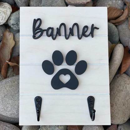 Personalized 8x6 3D Leash Holder Dog Lover Gift Housewarming Pet Gift