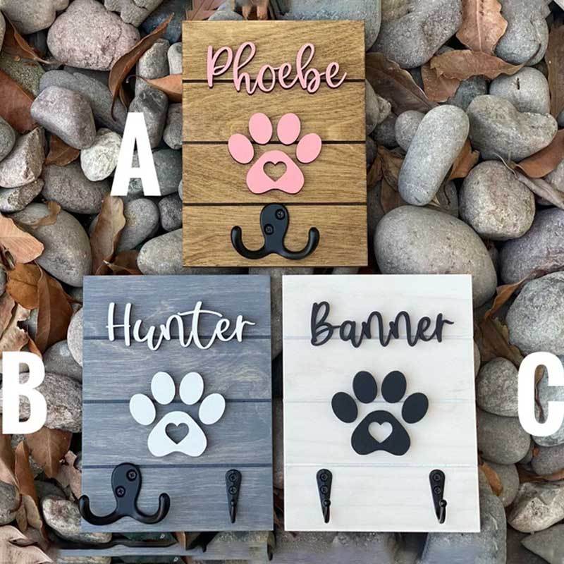 Personalized 8x6 3D Leash Holder Dog Lover Gift Housewarming Pet Gift