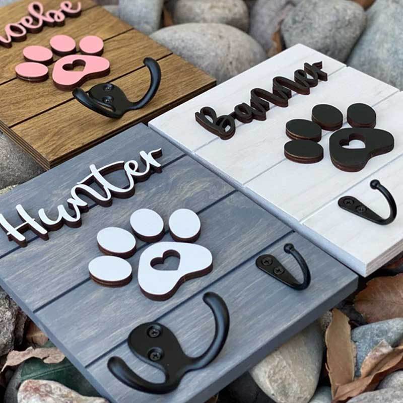 Personalized 8x6 3D Leash Holder Dog Lover Gift Housewarming Pet Gift