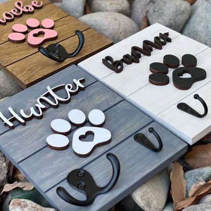 Personalized 8x6 3D Leash Holder Dog Lover Gift Housewarming Pet Gift