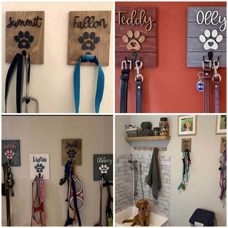 Personalized 8x6 3D Leash Holder Dog Lover Gift Housewarming Pet Gift