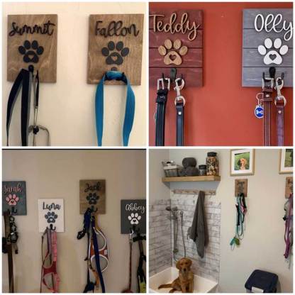 Personalized 8x6 3D Leash Holder Dog Lover Gift Housewarming Pet Gift