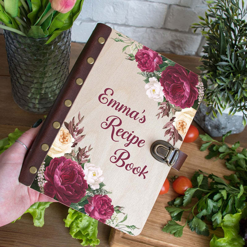 Personalized Recipe Journal, Blank Recipe Book, Custom Gifts for Mother