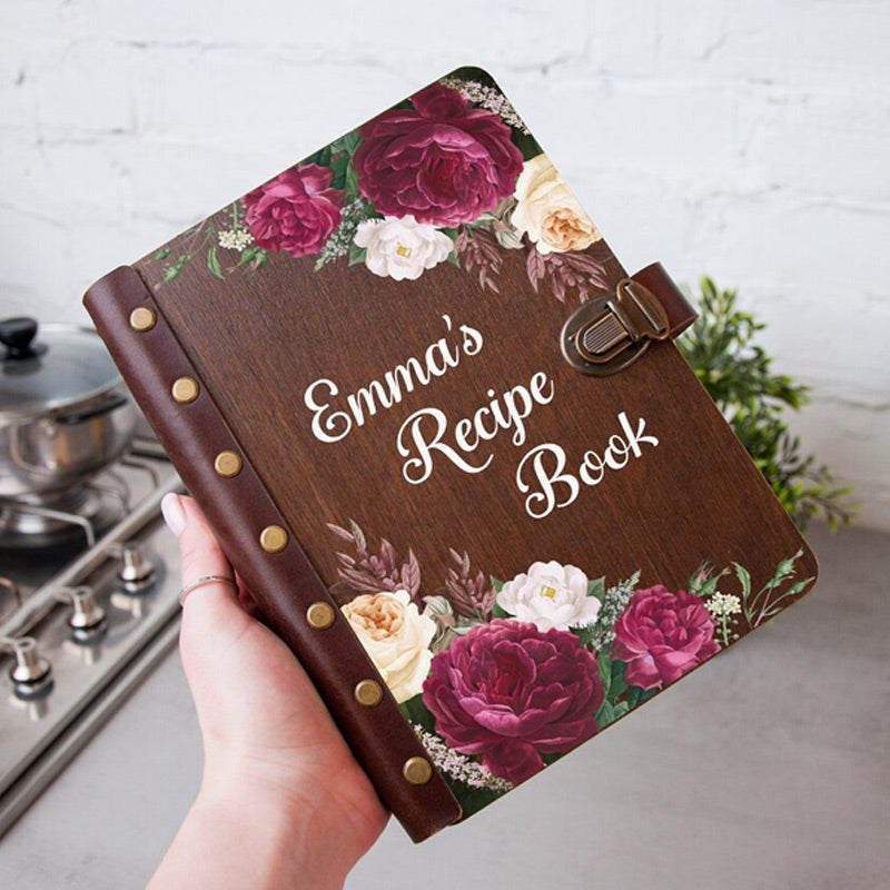 Personalized Recipe Journal, Blank Recipe Book, Custom Gifts for Mother