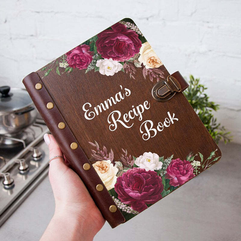 Personalized Recipe Journal, Blank Recipe Book, Custom Gifts for Mother