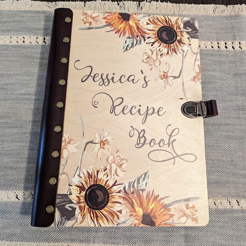 Personalized Recipe Journal, Blank Recipe Book, Custom Gifts for Mother