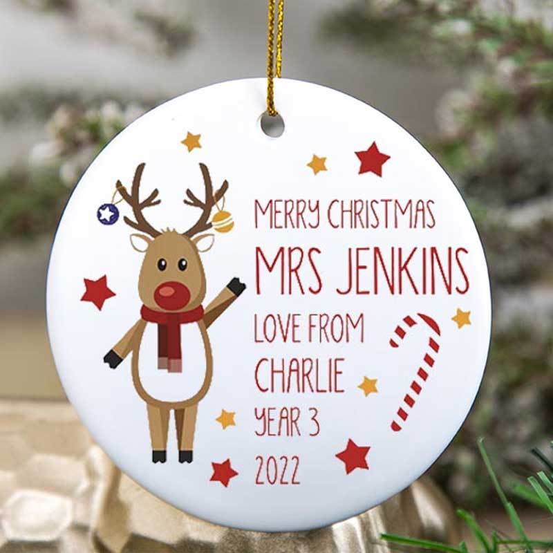 Personalised Teachers Christmas Decoration Gift from Child