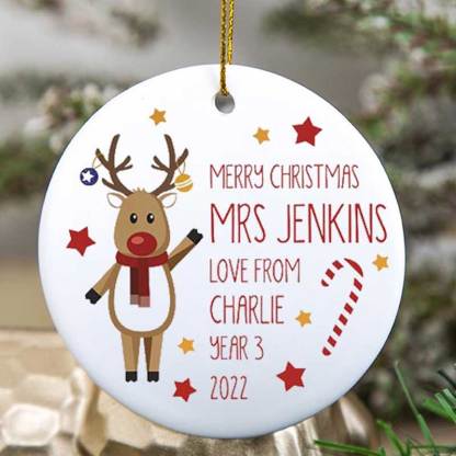 Personalised Teachers Christmas Decoration Gift from Child