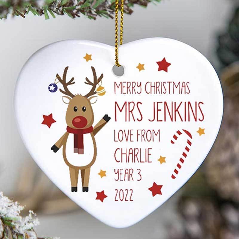 Personalised Teachers Christmas Decoration Gift from Child