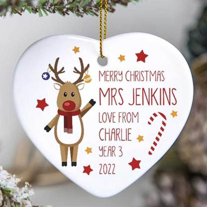 Personalised Teachers Christmas Decoration Gift from Child