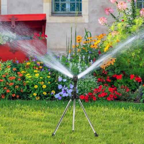 360 Degree Auto- rotation Garden Tripod Sprinkler PRO