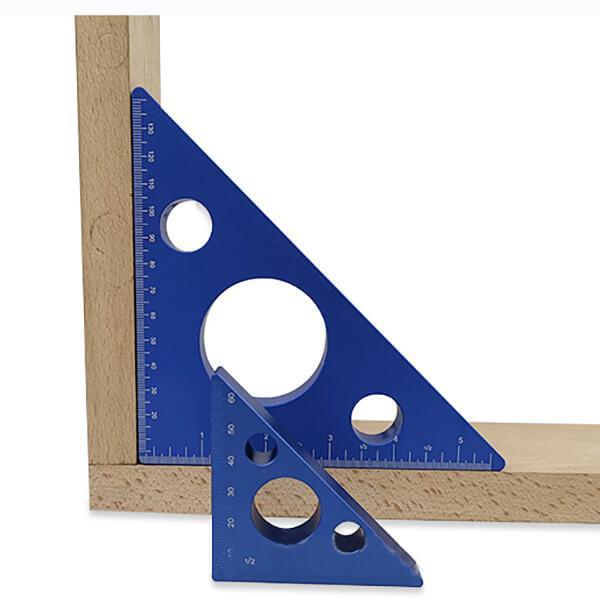 TrekDrill Aluminum Alloy Triangle Ruler 45/90 Degree Angle Ruler Woodworking Squares