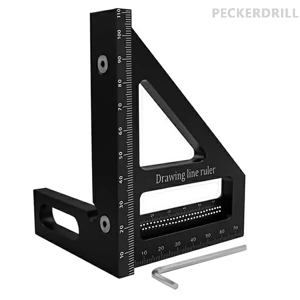 TrekDrill Square Protractor Miter Triangle Ruler With Marking Scriber Layout Toos