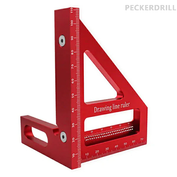 TrekDrill Square Protractor Miter Triangle Ruler With Marking Scriber Layout Toos
