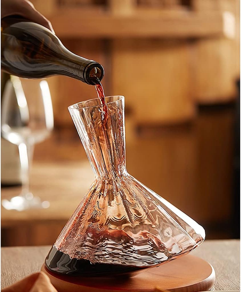 Red Wine Decanter - Central Pivot Rotation - Speeds Up Aeration