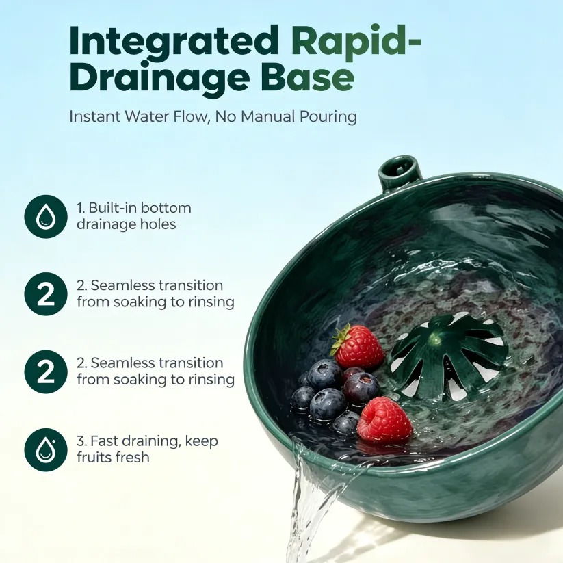 🌊Self Spinning Berry Washing Bowl 🍒🫐| Automatic Fruit Washer🥣