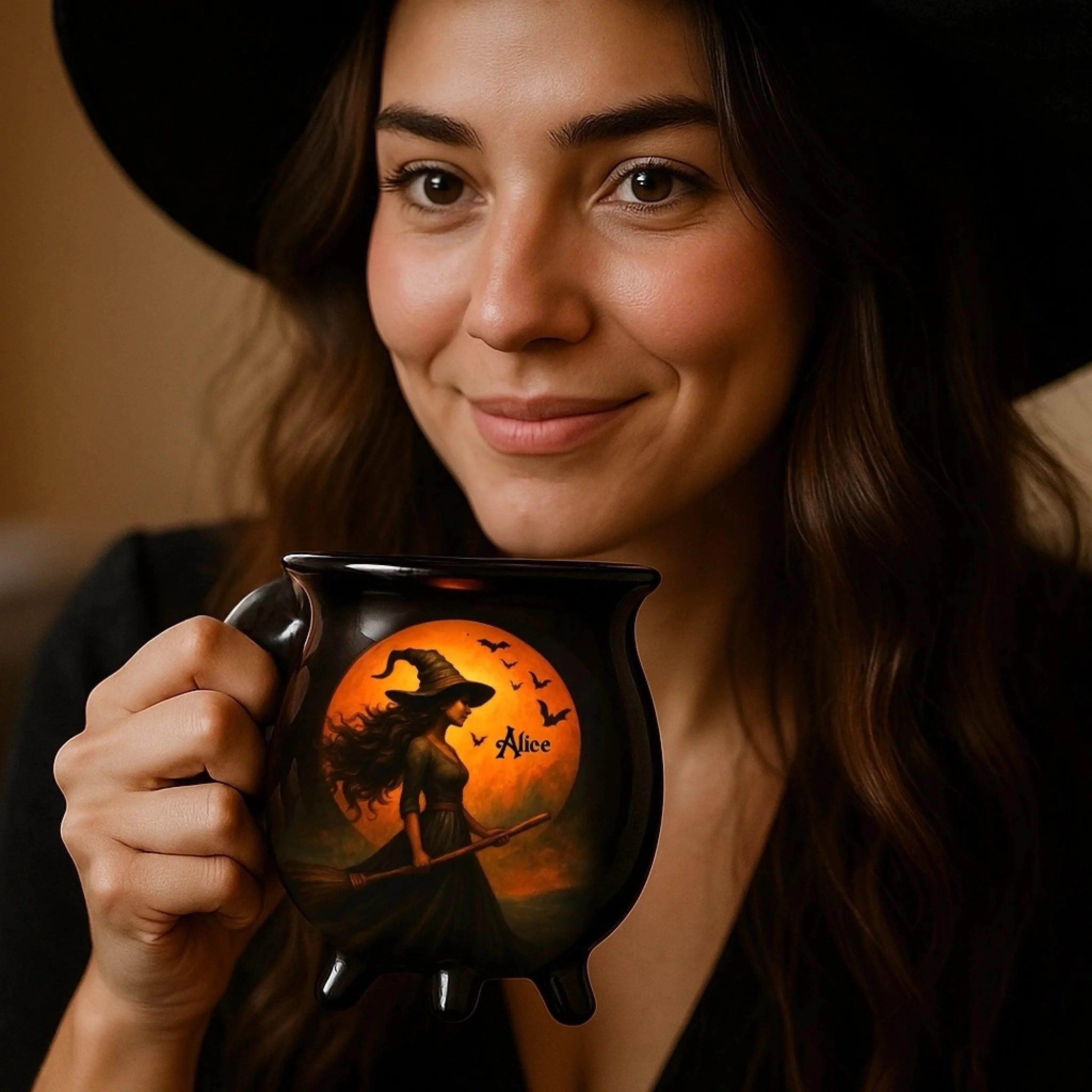 🪄Witch Cauldron Coffee Mug - Halloween Witchy Gifts For Besties, Family - Witching You A Wicked Brew🧙‍♀