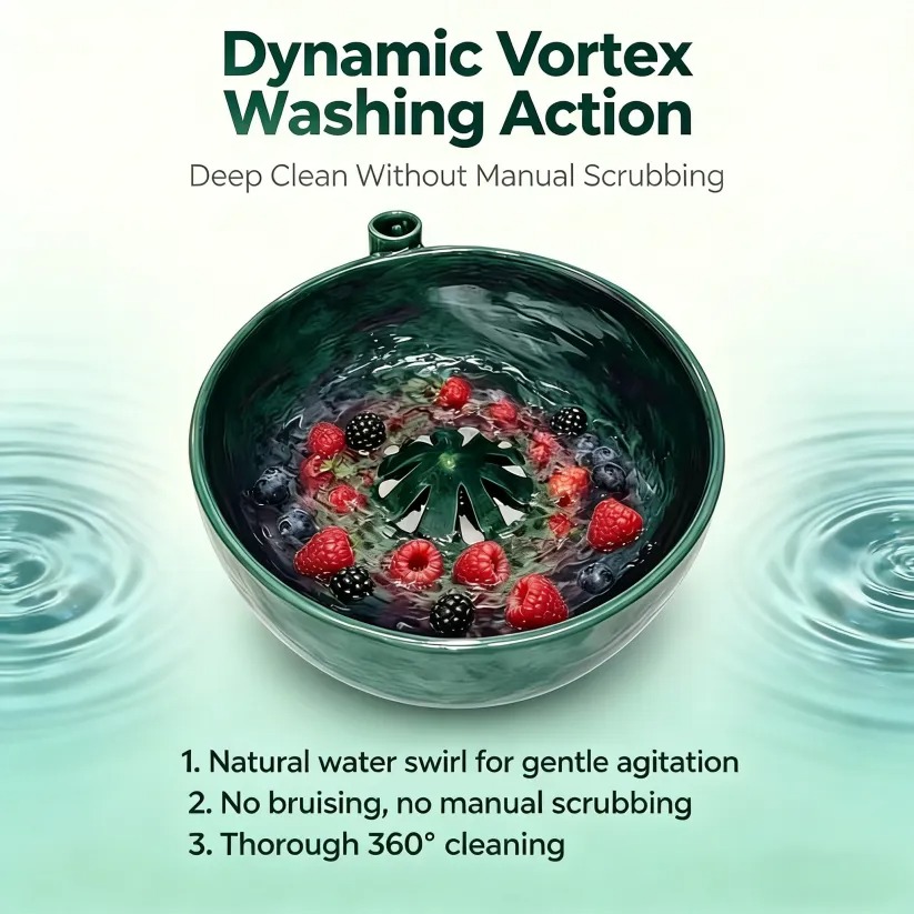 🌊Self Spinning Berry Washing Bowl 🍒🫐| Automatic Fruit Washer🥣