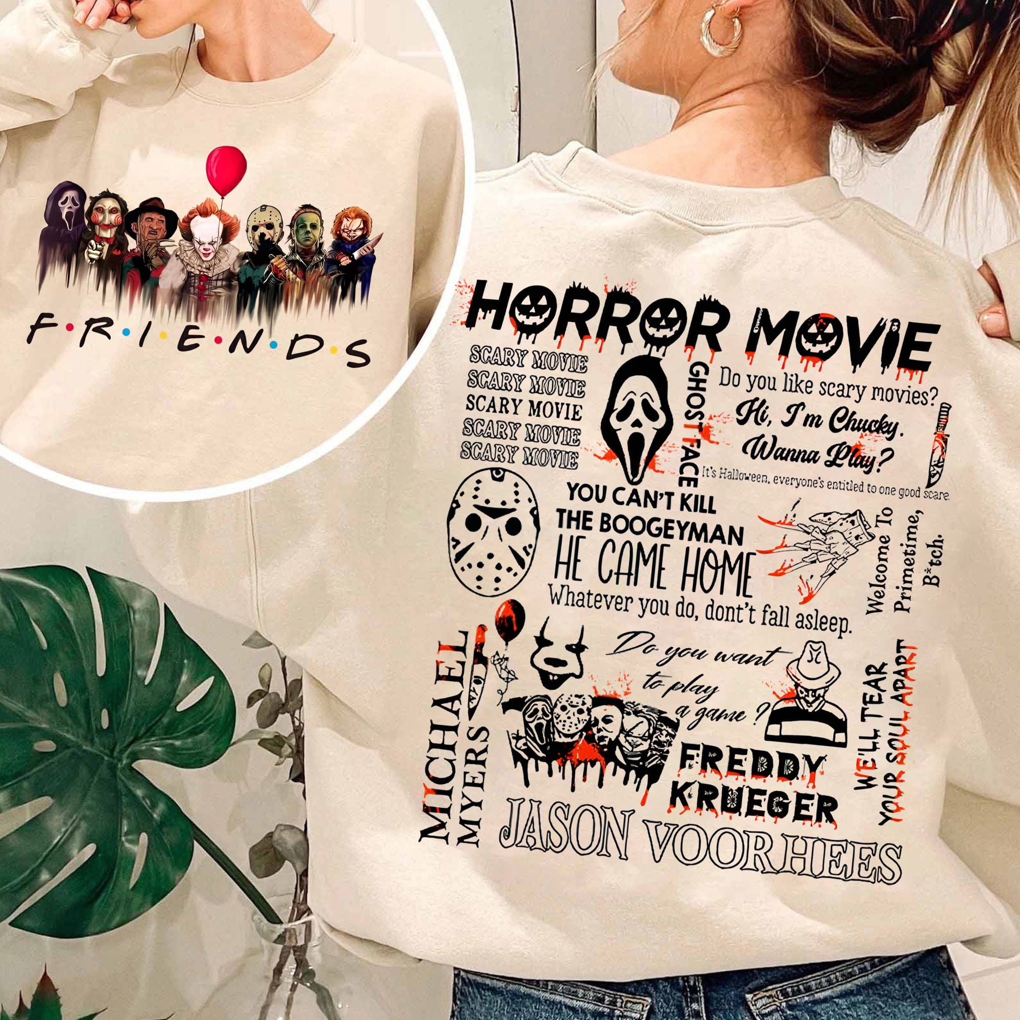 🔥Last Day 70% OFFHorror Characters Friends Halloween Hoodie-Buy 2 Free Shipping