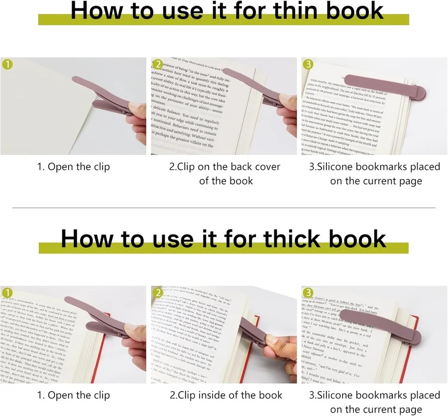 ✨Automatic Silicone Smart Bookmark –🌱 Innovative Book Clip 