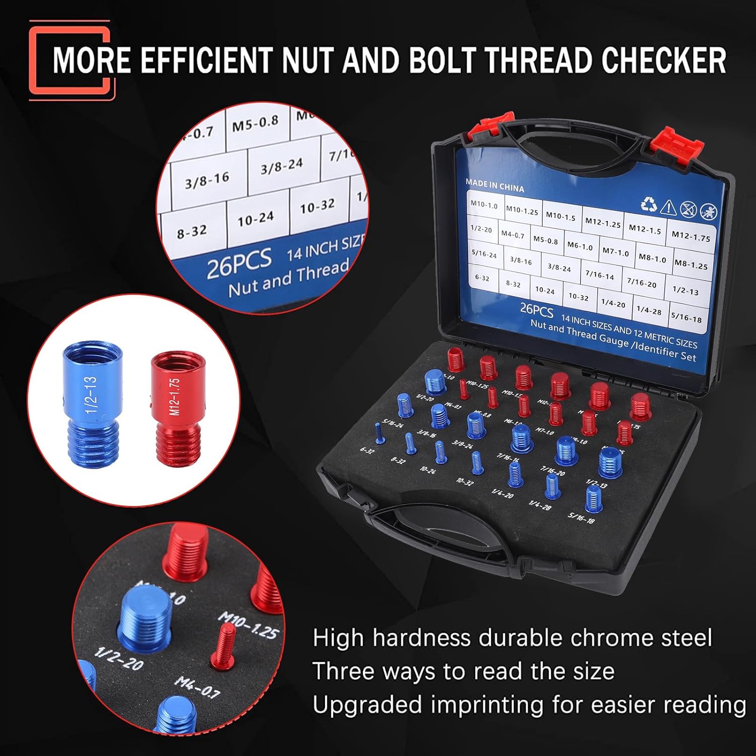 🔥This Week's Special Offer 49% OFF -26 Piece Nut Bolt Thread Checker -Buy 2 Free shipping