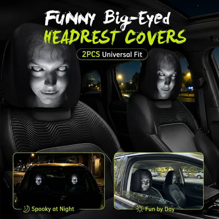 😆 Funny Cartoon Car Headrest Covers🚗