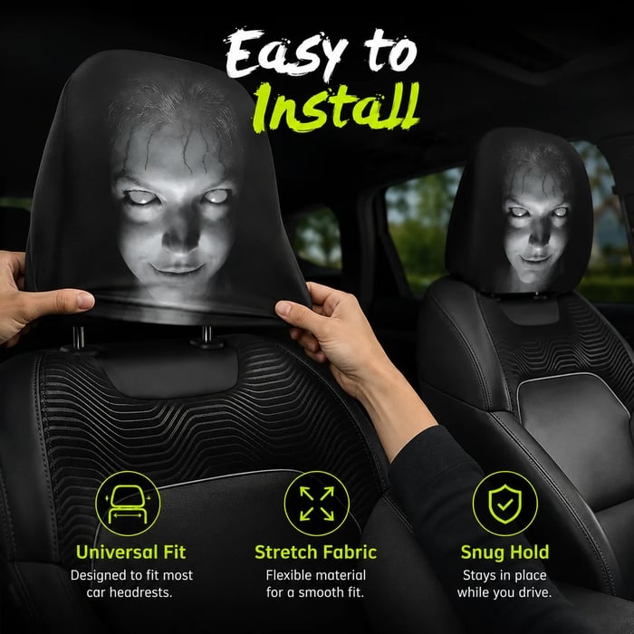 😆 Funny Cartoon Car Headrest Covers🚗