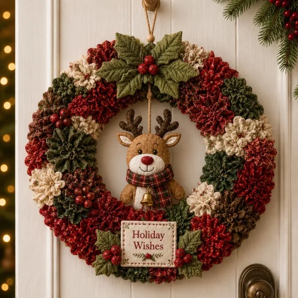 ✨ Make A Christmas Wreath You'll Be Proud To Display 🎄❤️ 3D Fabric Poke DIY Kit With Tutorial & Guide Included