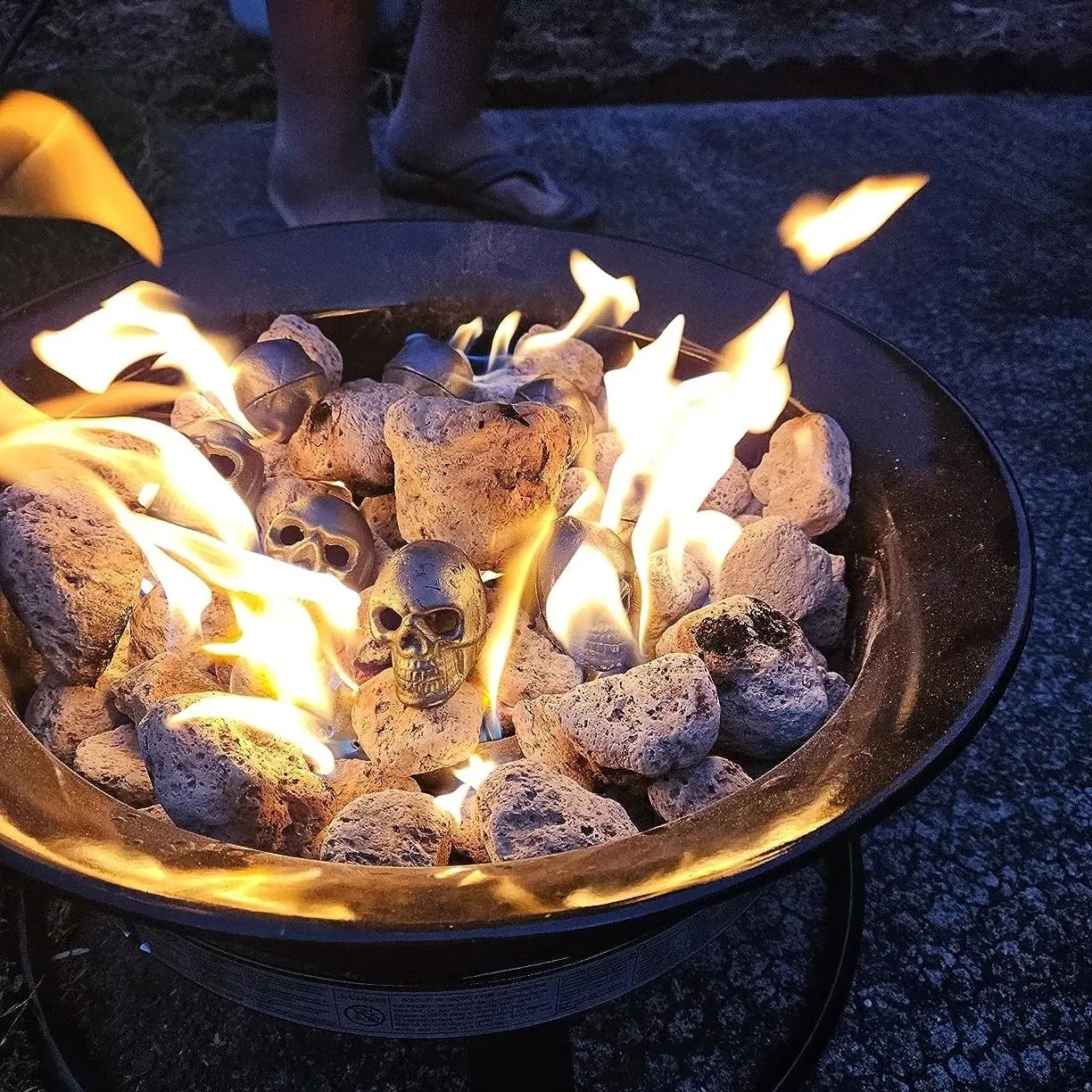 🎃2026 Halloween Hot Sale 🔥 Ceramic Fireproof Fire Pit Skull 💀