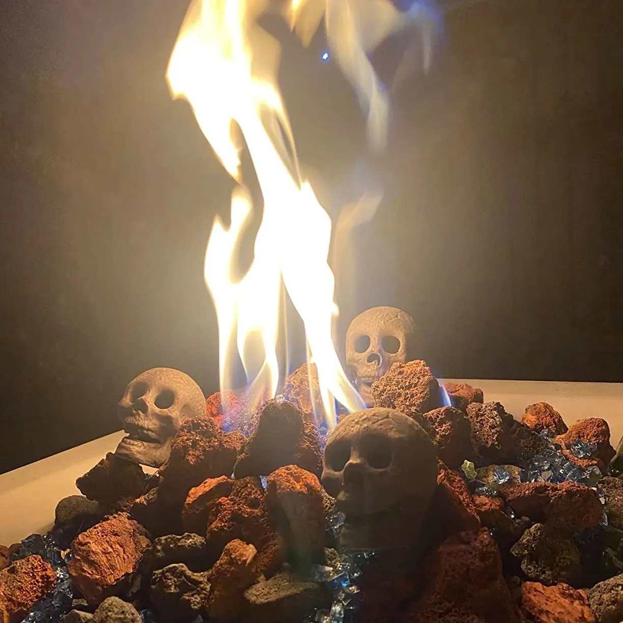 🎃2026 Halloween Hot Sale 🔥 Ceramic Fireproof Fire Pit Skull 💀