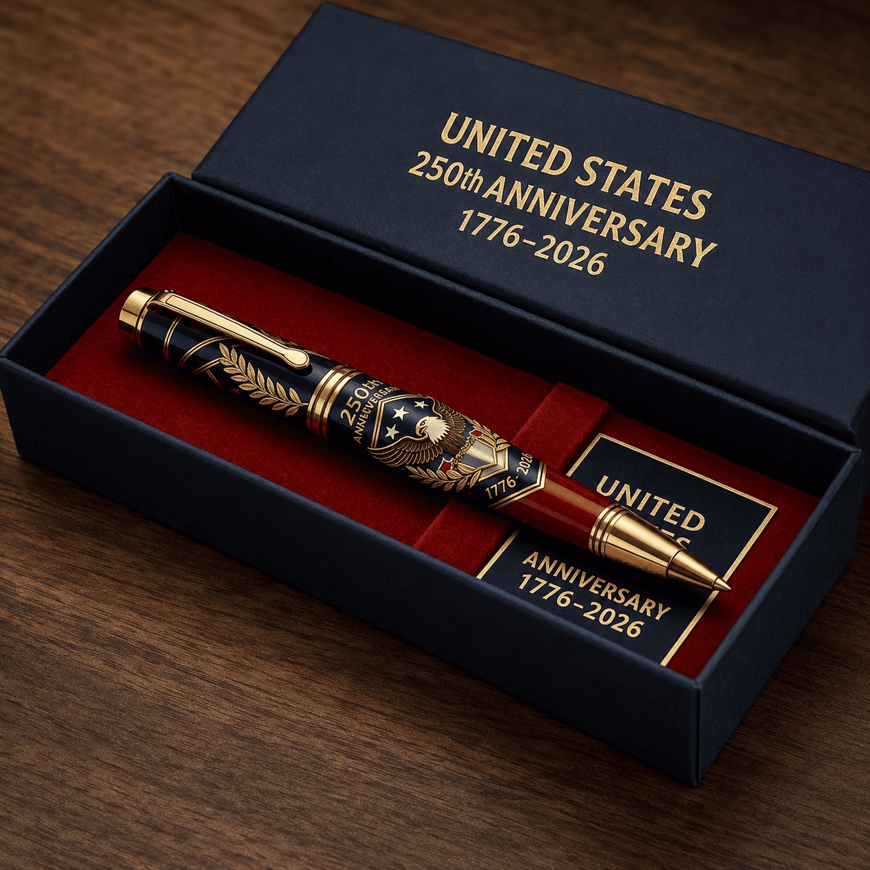 🖊100% Handmade U.S. 250th Anniversary Pen | Crafted From Real Titanium Alloy & Bullet Casing