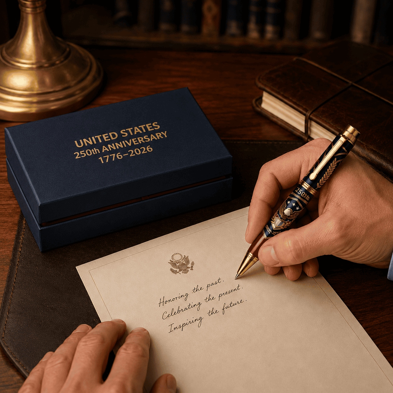 🖊100% Handmade U.S. 250th Anniversary Pen | Crafted From Real Titanium Alloy & Bullet Casing