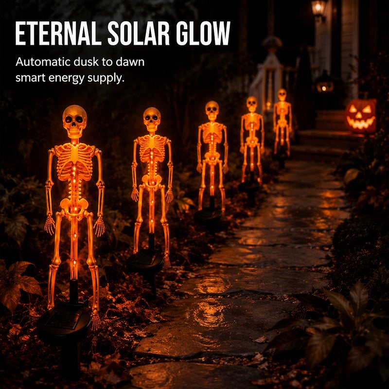 🎃💡💀Solar Skull Garden Lights with Eerie Color-Changing Glow 👻Ideal For Haunted Yard, Porch & Walkway! 🪦✅