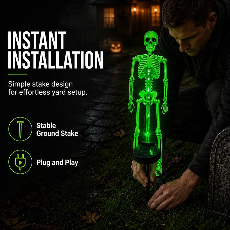 🎃💡💀Solar Skull Garden Lights with Eerie Color-Changing Glow 👻Ideal For Haunted Yard, Porch & Walkway! 🪦✅