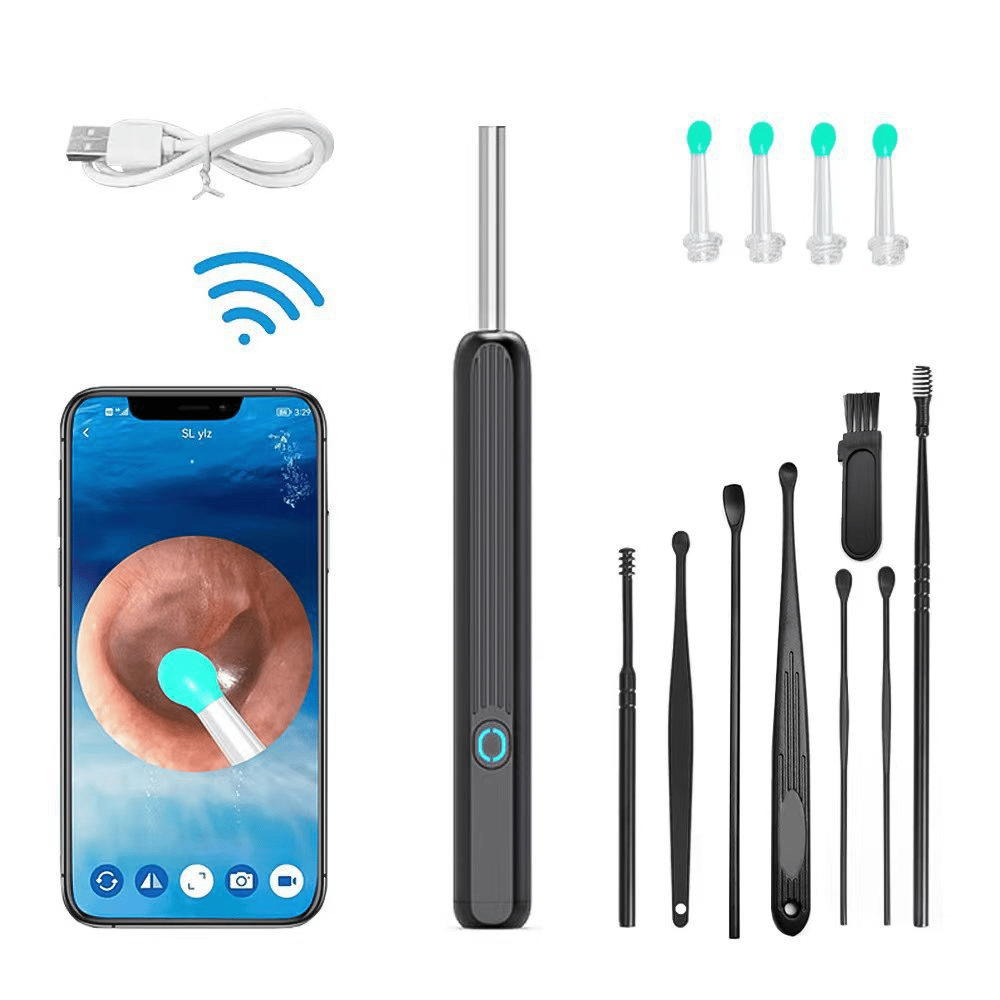 🎁BUY 1 GET 8🔥Clean Earwax-Wi-Fi Visible Wax Removal Spoon, USB 1296P HD Load Otoscope