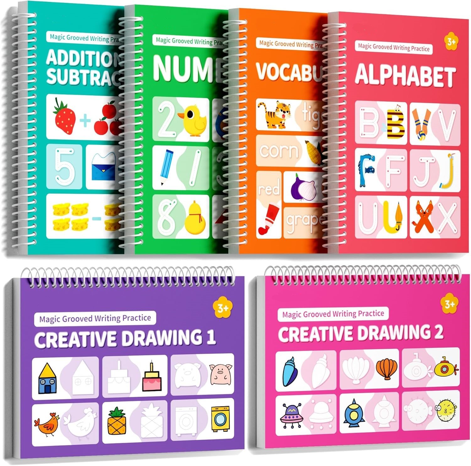 Magic Reusable Grooved Handwriting Practice Books📕