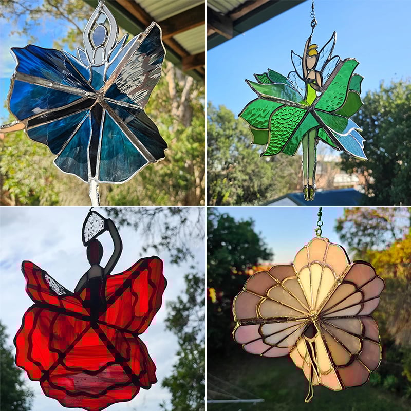 🔥Handmade Dancing Lady Stained Glass Spinner