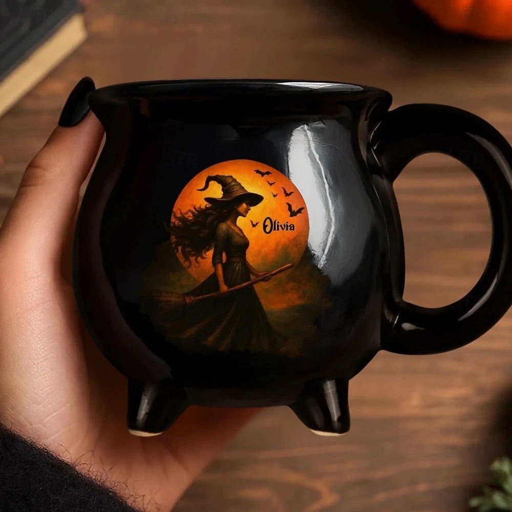 🪄Witch Cauldron Coffee Mug - Halloween Witchy Gifts For Besties, Family - Witching You A Wicked Brew🧙‍♀