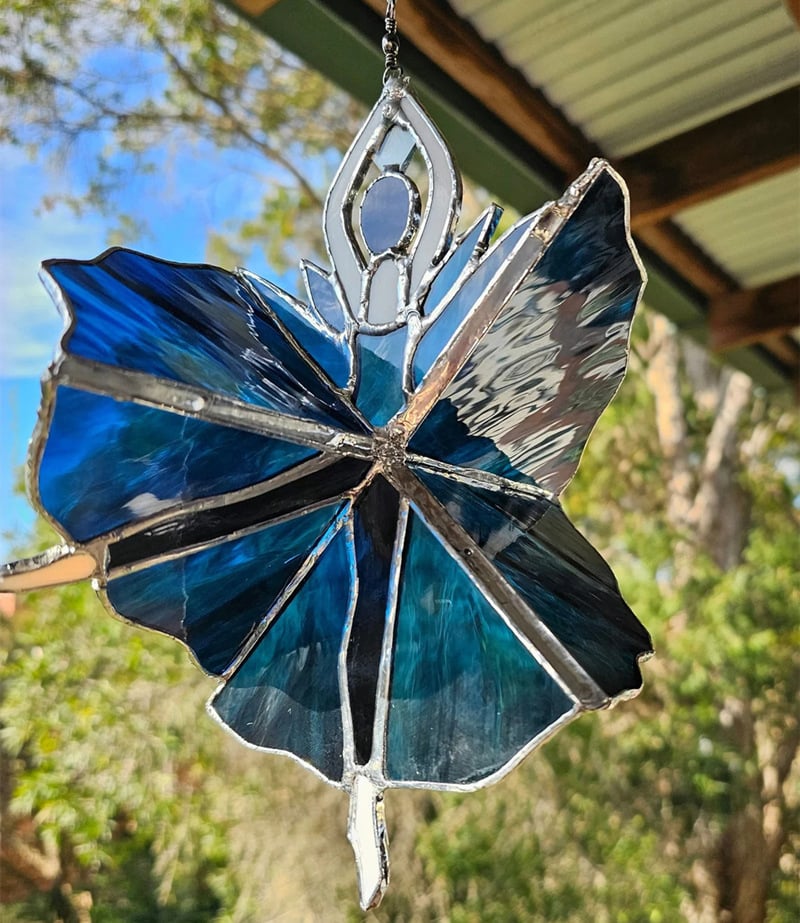🔥Handmade Dancing Lady Stained Glass Spinner