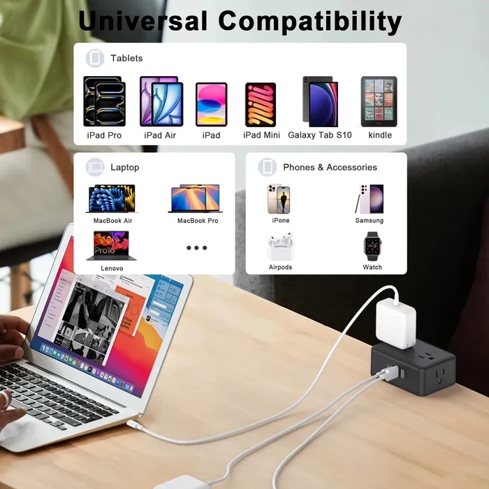 Clamp-On Power Strip ⚡ – 10 Ports, 20W Fast Charge, Zero Desk Clutter