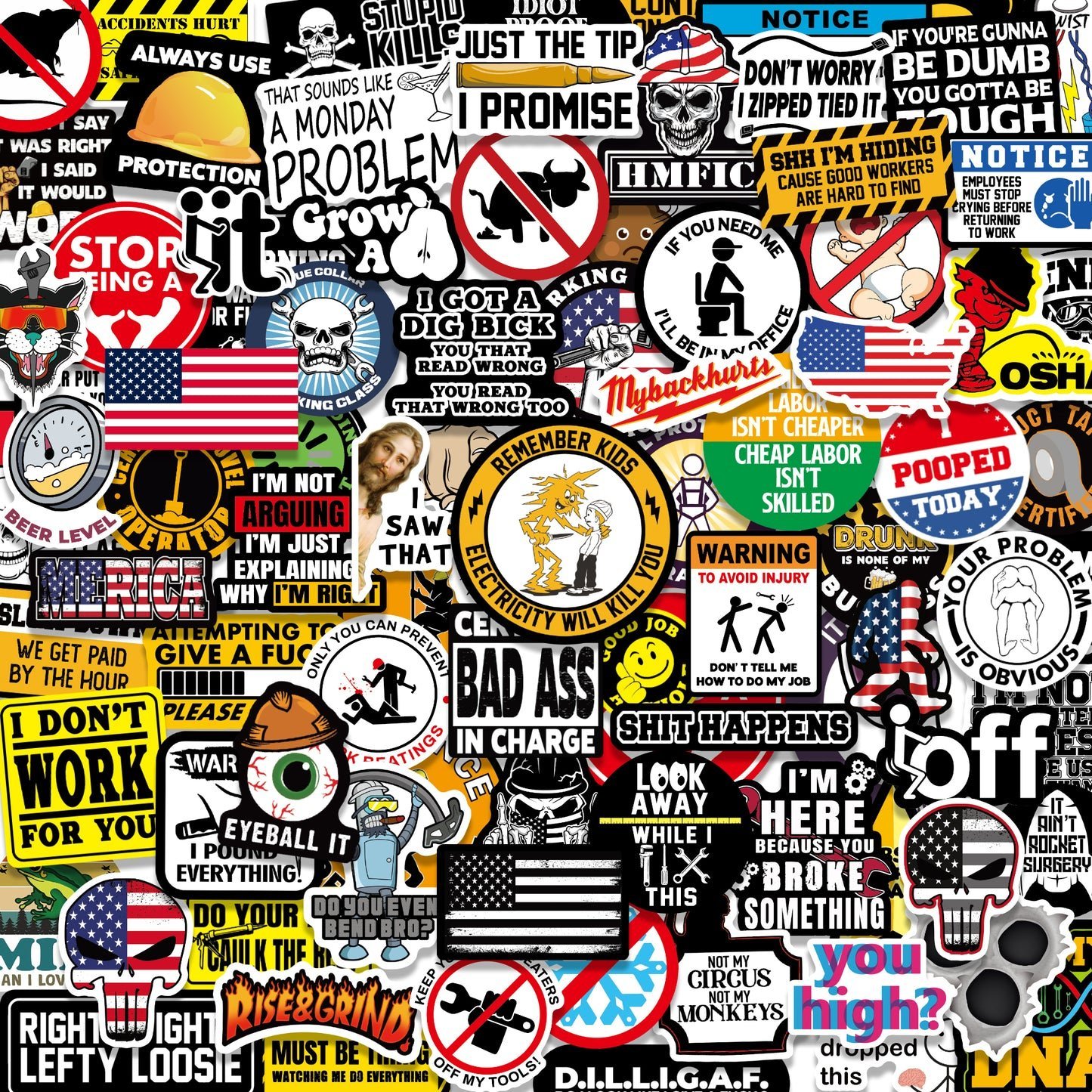 🔥Last Day 50% OFF🎄150pcs Hard Hat Stickers Pack(DIRTY) -Buy 2 FREE 1